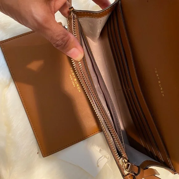 Tory Burch Thea embossed exotic flat wallet crossbody - Picture 6 of 12